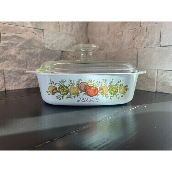 Vintage Corning Ware SPICE of LIFE L’Echalote Casserole A-1-B w/ Pyrex Lid 1 Qt - Picture 1 of 5